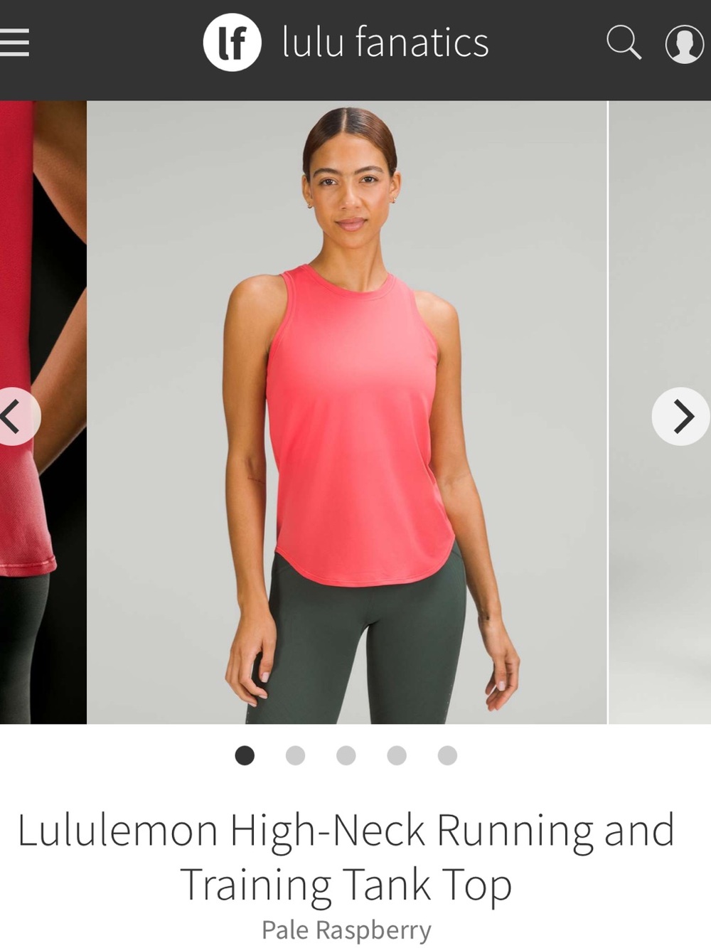 Lululemon High-Neck Running and Training Tank Top S/M